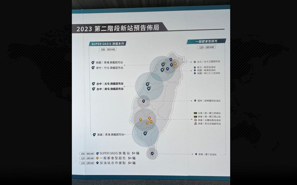 EVOASIS第二階段充電站佈局