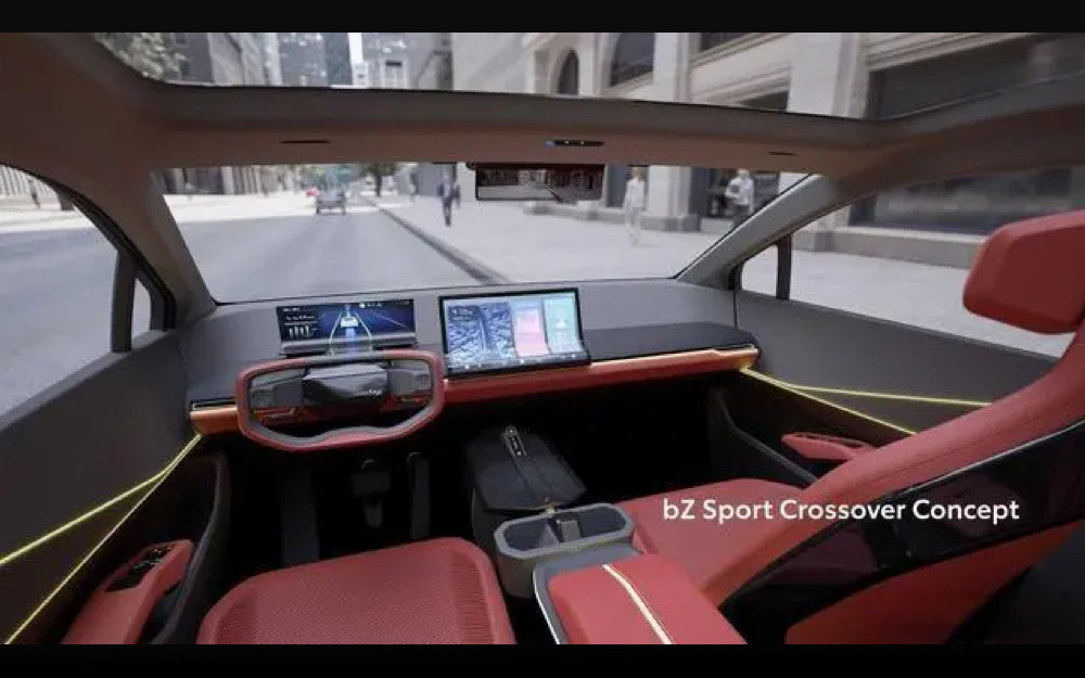 概念車bZ Sport Crossover的內裝示意圖