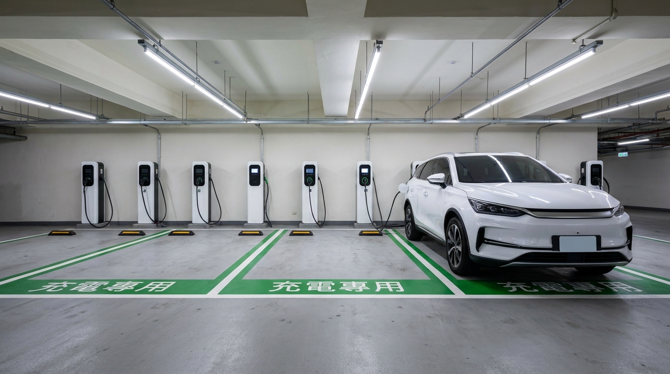 社區地下停車場電動車充電區示意圖