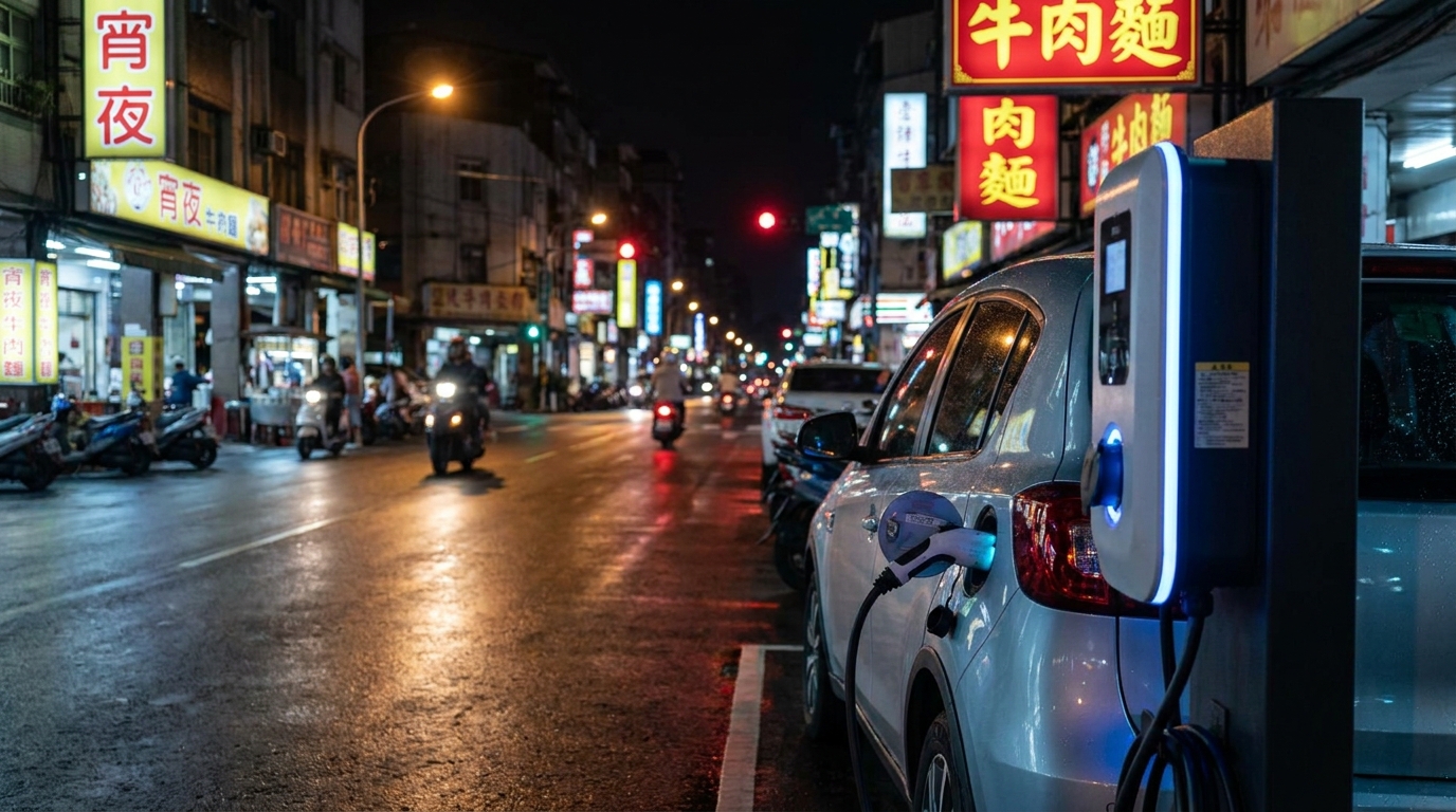 電動車夜間行駛示意圖